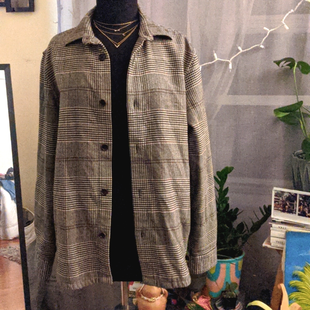 Cashmere/Flannel Shirt Jacket Banana Republic